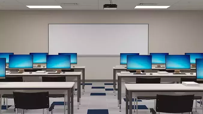 Computer Laboratory Classroom 3D model