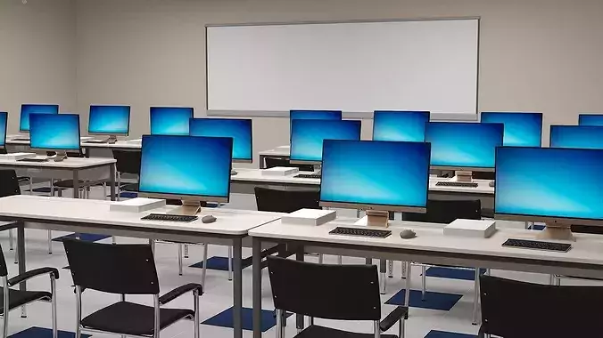 Computer Laboratory Classroom 3D model 3