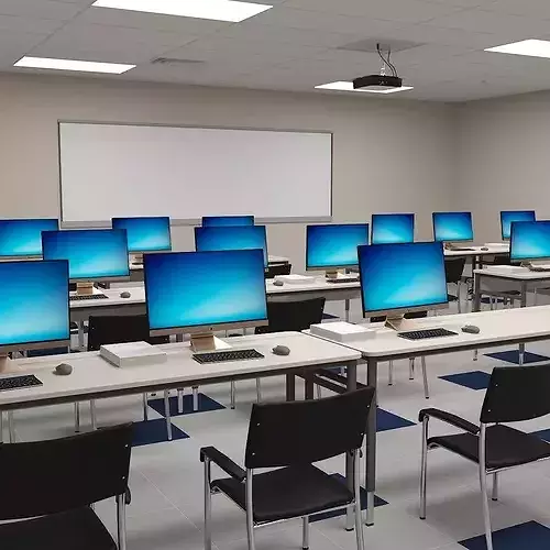 Computer Laboratory Classroom 3D model 2