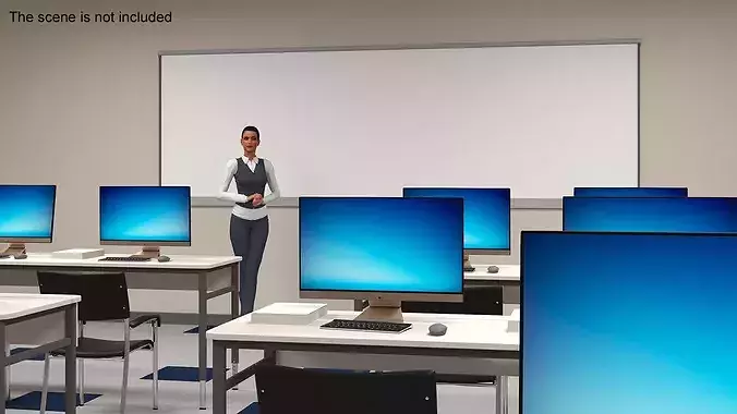 Computer Laboratory Classroom 3D model 4