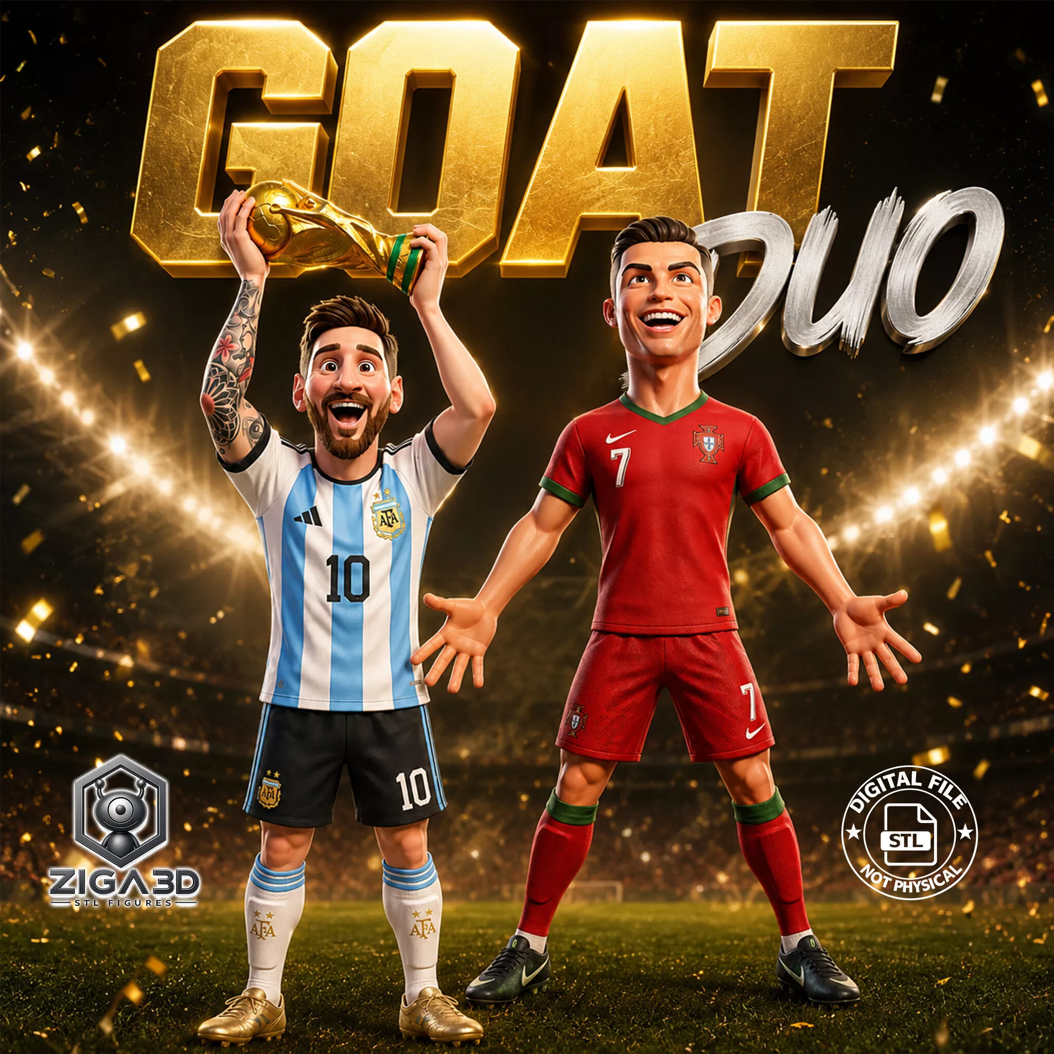 Cristiano Ronaldo Messi FREE Free 3D print model