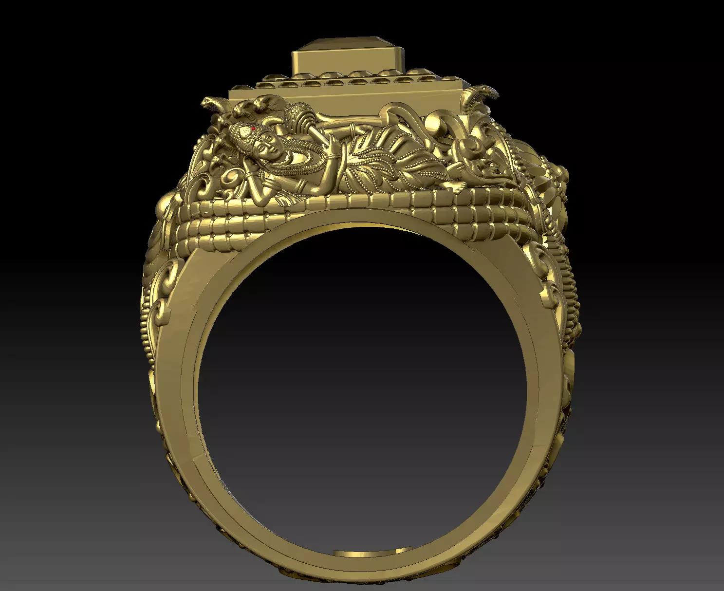 Divine Deity Ring with Bezel Diamond Setting 3D print model