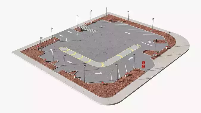 Land Plot for Fast Food Restaurant 3D model