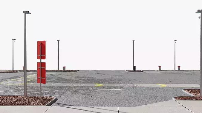 Land Plot for Fast Food Restaurant 3D model 4