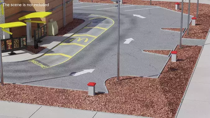 Land Plot for Fast Food Restaurant 3D model 3