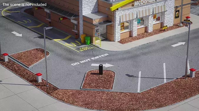 Land Plot for Fast Food Restaurant 3D model 2