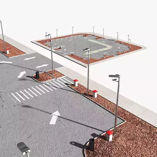 Land Plot for Fast Food Restaurant 3D model 7