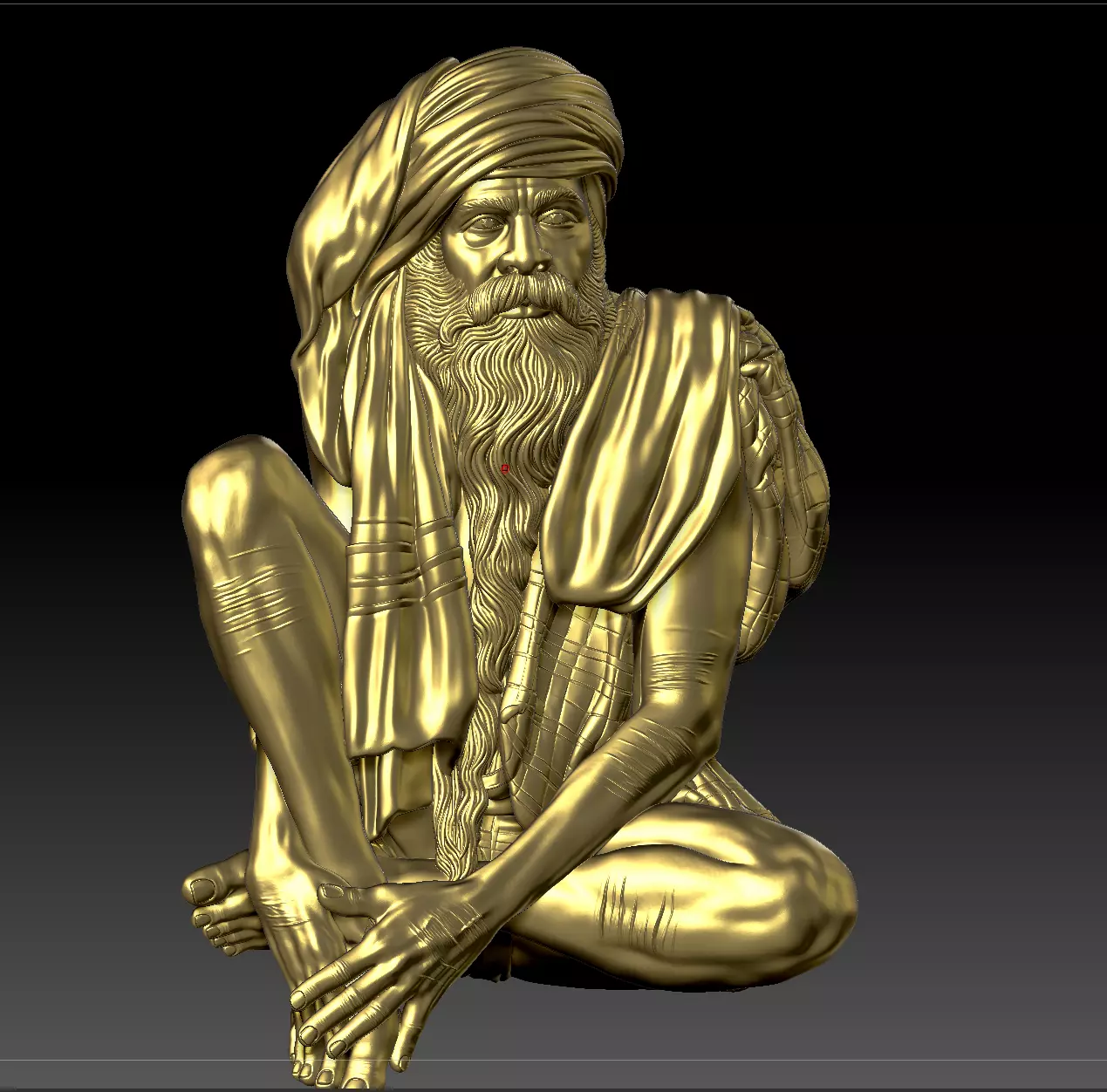 Meditative Sadhu Sage Idol 3D Model 3D print model