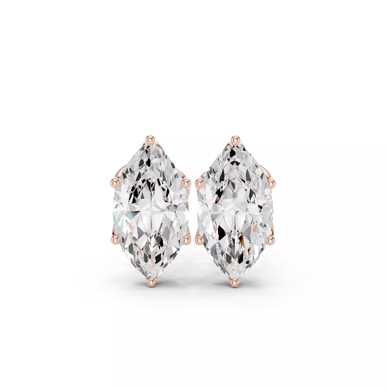 Marquise Diamond 7 ct Solitaire Studs Earrings 3dm stl renders 3D print model