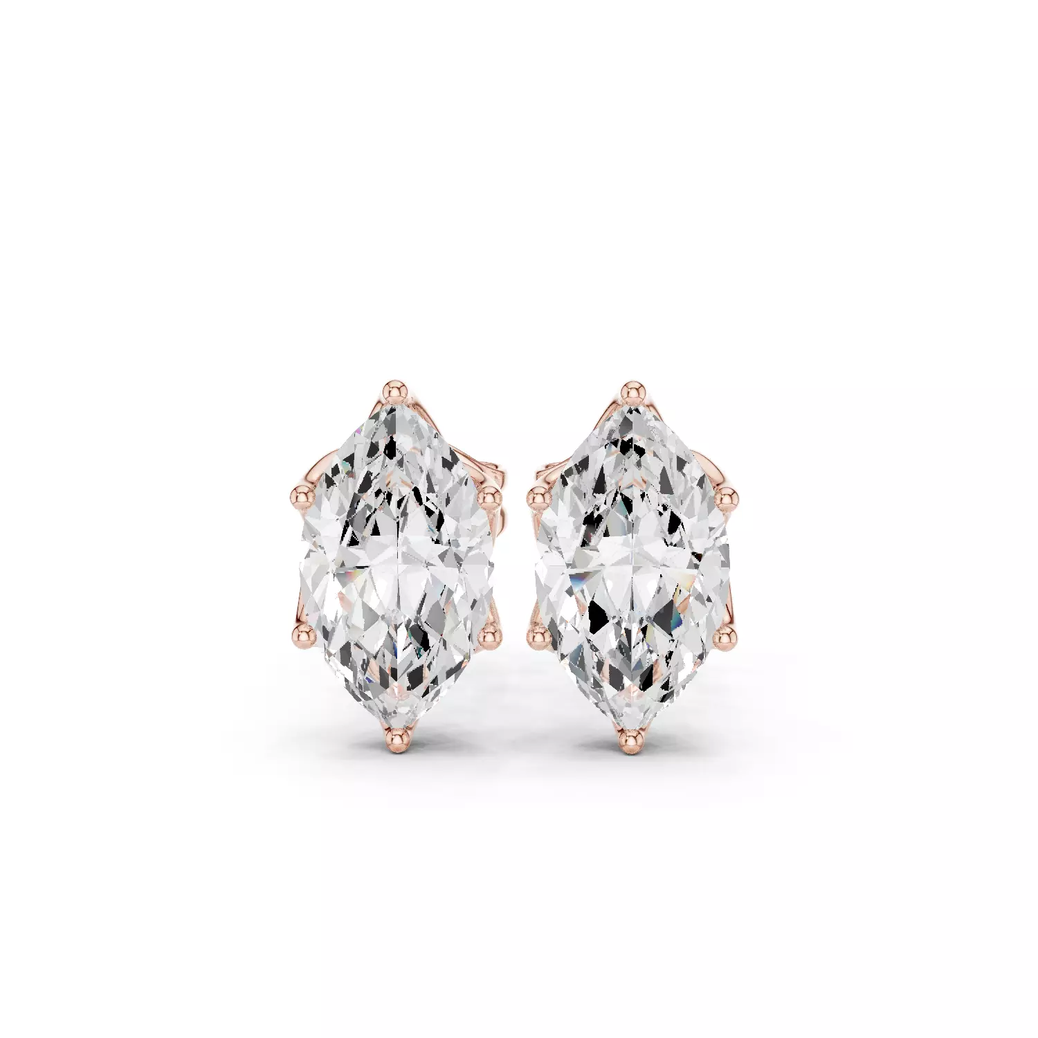 Marquise Diamond 6 ct Solitaire Studs Earrings 3dm stl renders 3D print model