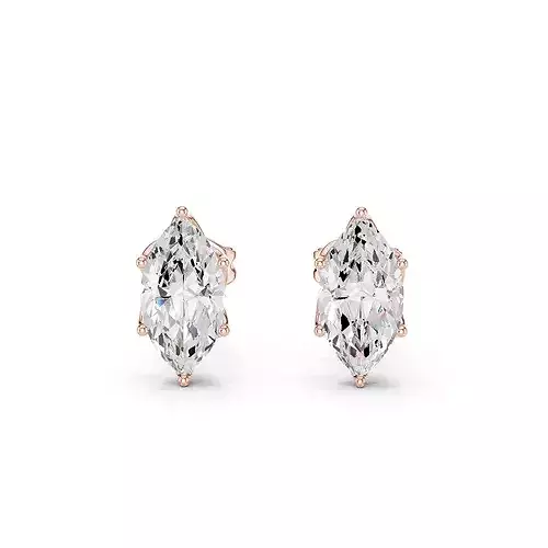 Marquise Diamond 4 ct Solitaire Studs Earrings 3dm stl renders 
