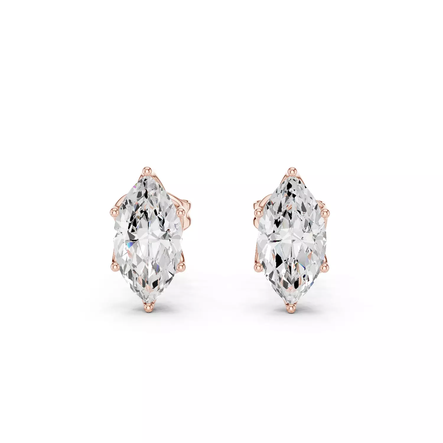 Marquise Diamond 3 and half ct Solitaire Studs Earrings 3dm stl 3D print model