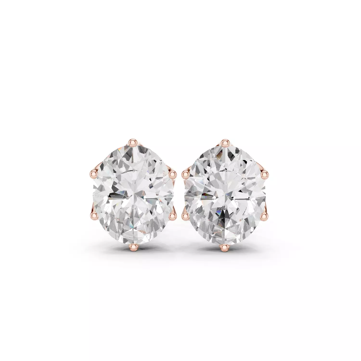 Oval Diamond 4 and half ct Solitaire Studs Earrings 3dm stl 3D print model