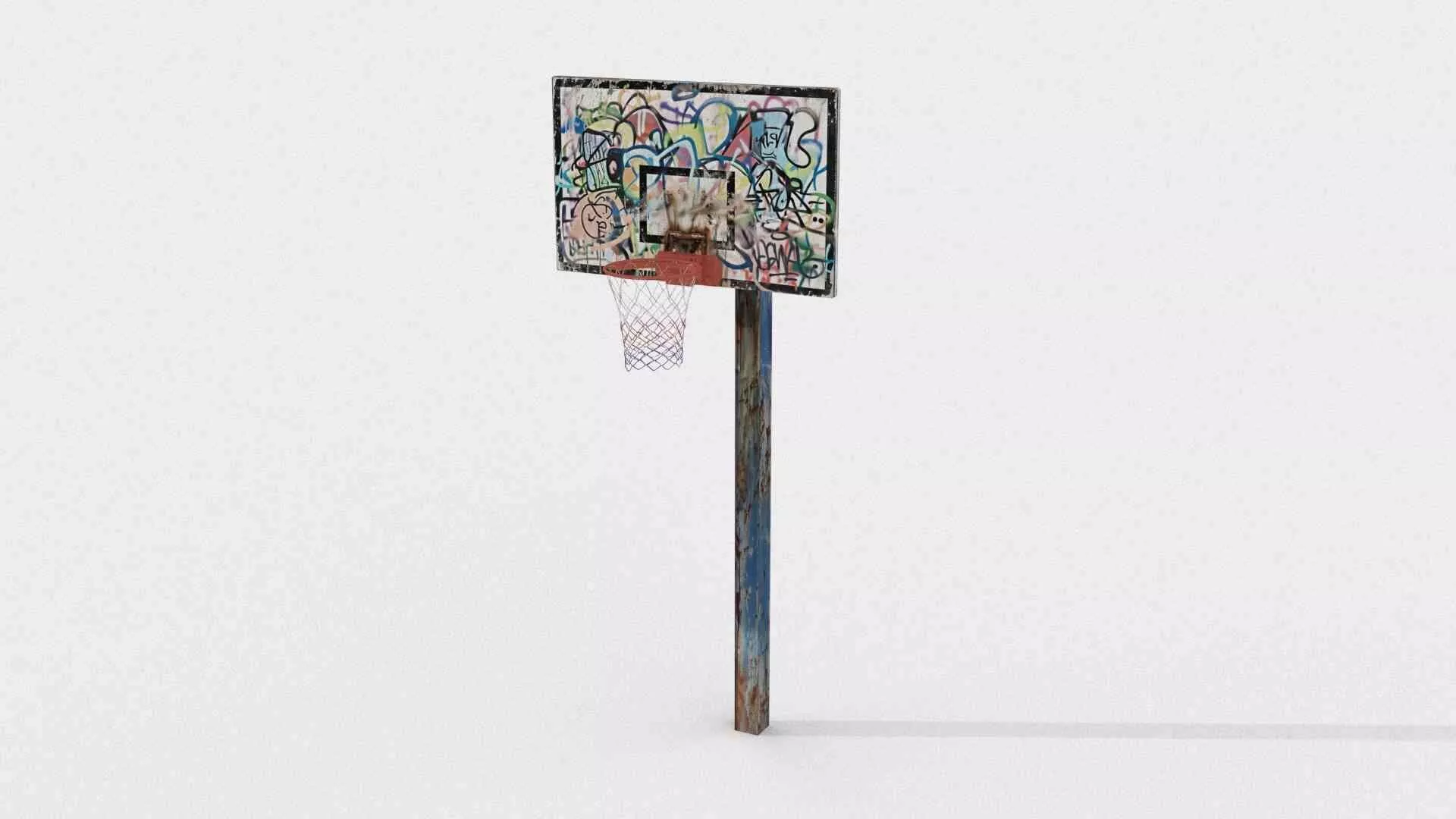 Freestyle street basketball hoop Low-poly 3D model