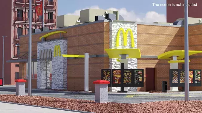 McDonalds Standalone Building 3D model 4