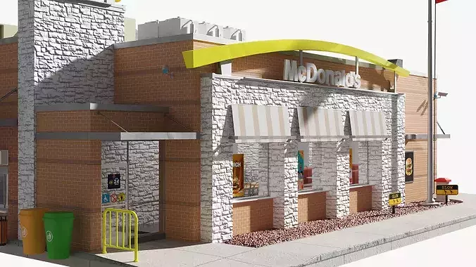 McDonalds Standalone Building 3D model 3