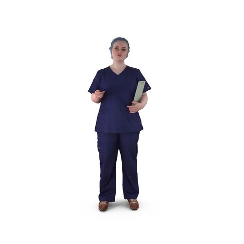 Nurse Standing Low-poly 3D model