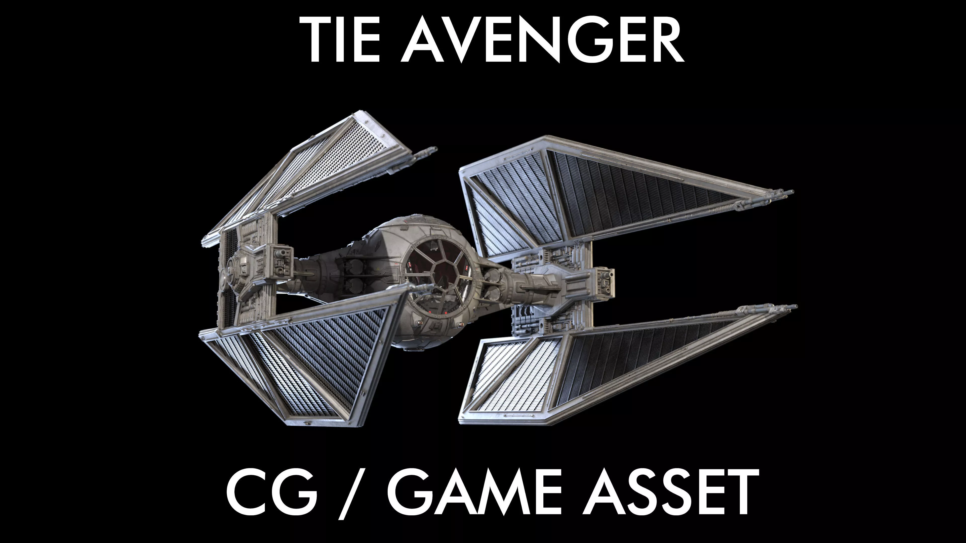 TIE Avenger CG Game Asset 3D model