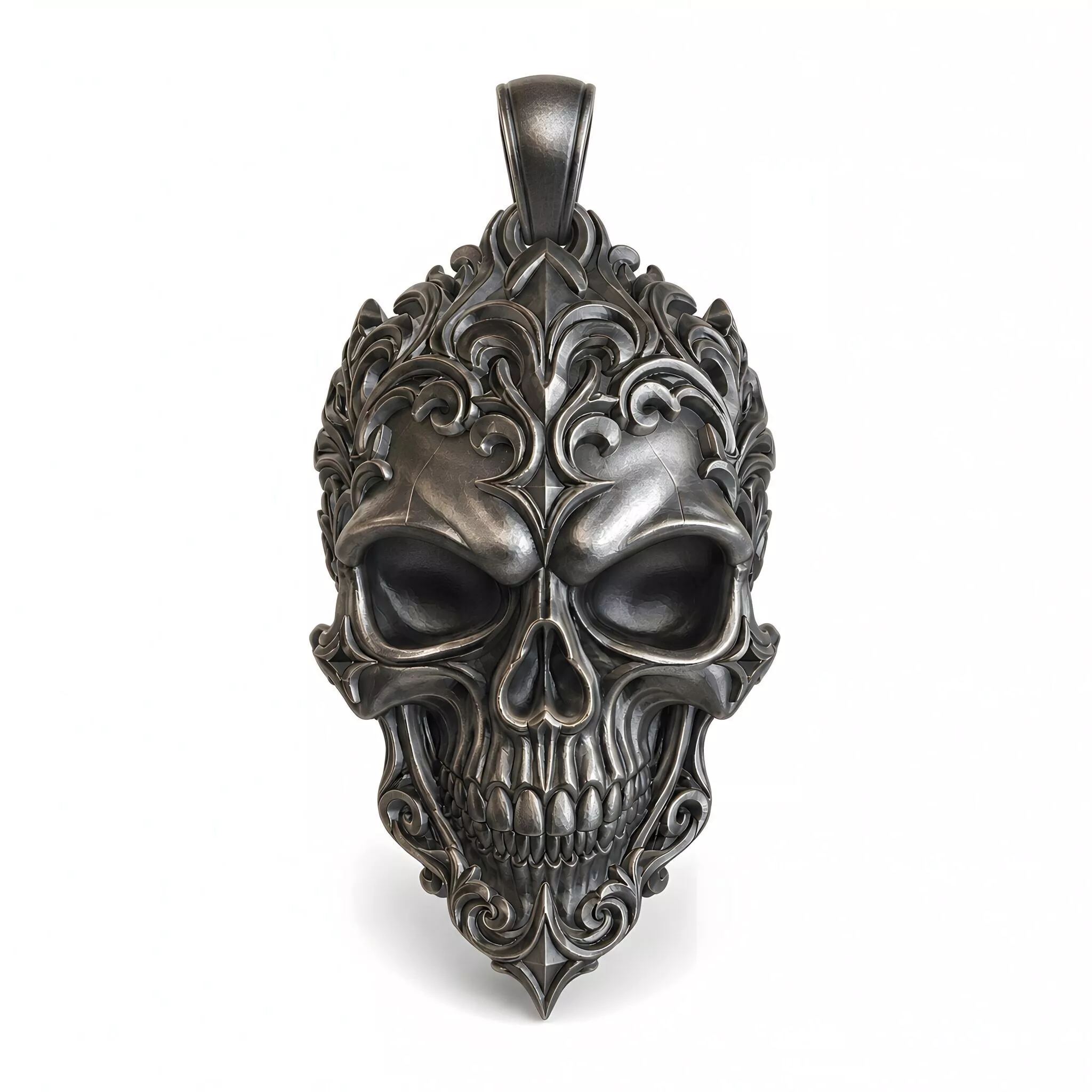Gothic Skull Pendant 3D Printable 3D print model