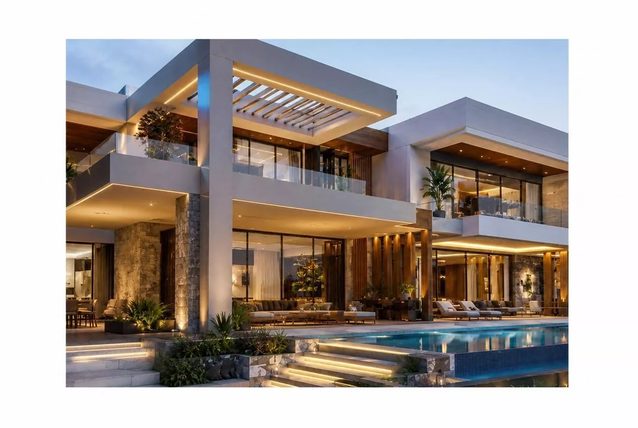 Modern Luxury Villa Mansion With Swimming Pool 3D Model 3D model