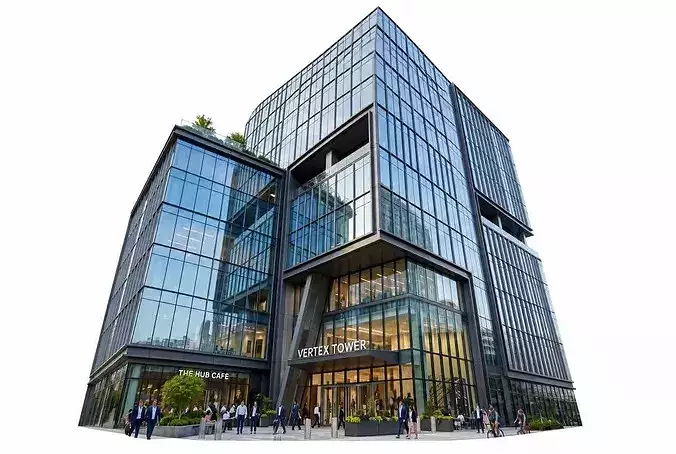 Modern Glass Office Tower Commercial Building 3D Model 3D model 4
