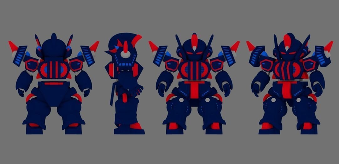 Super Mecha 8 - Wyagad of Code Name W4YDD Low-poly 3D model