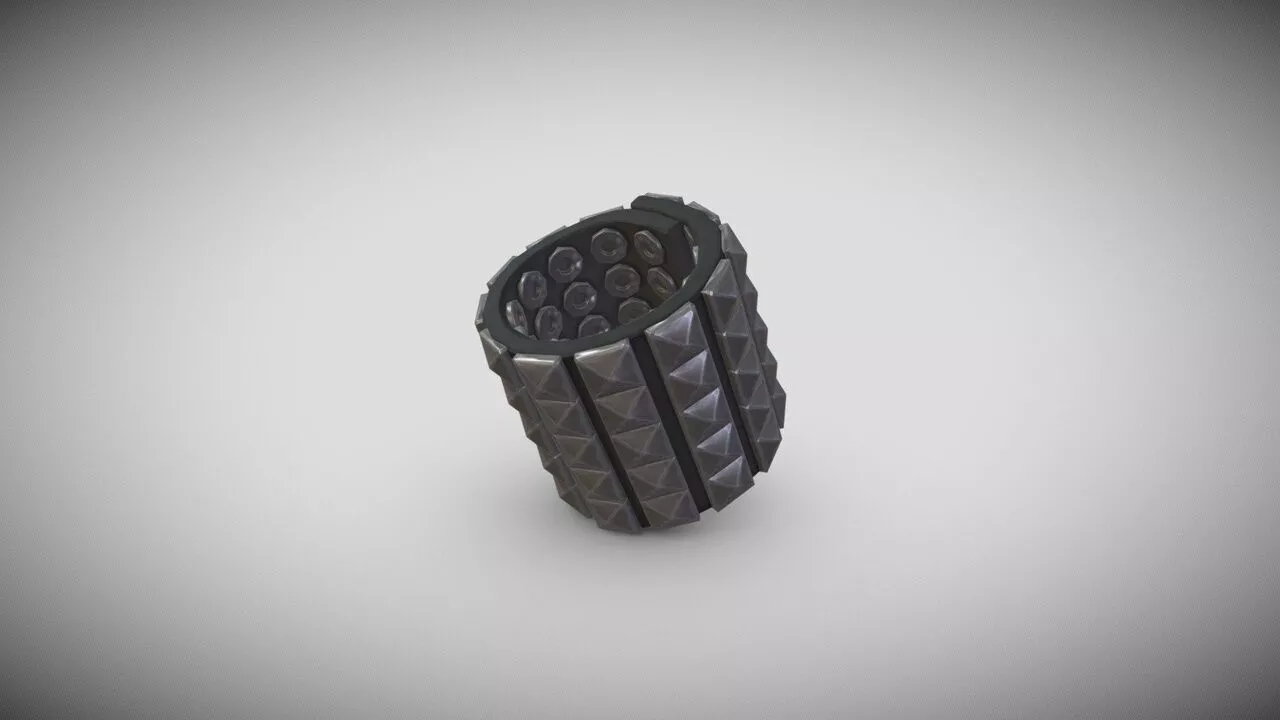Punk Bracelet Wide Version 1 Low-poly 3D model