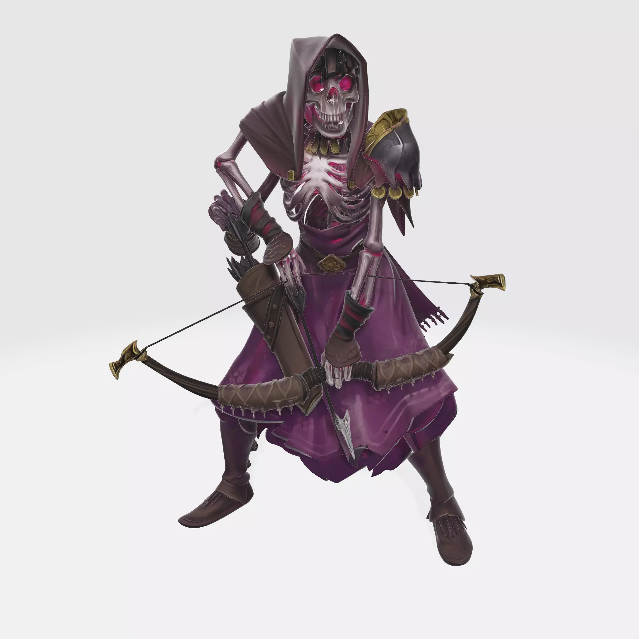 Vaelric the Bone Archer - Undead Skeleton STL Miniature 120mm 3D model