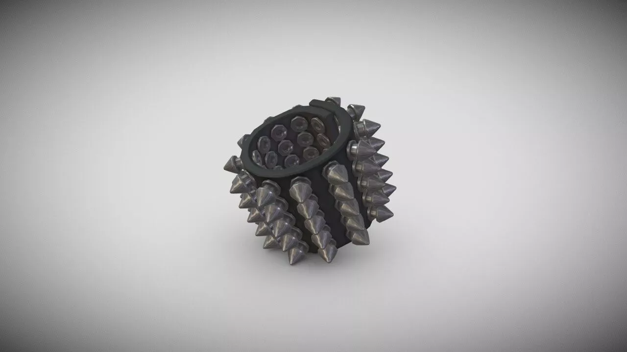 Punk Bracelet Wide Version 5 Low-poly 3D model