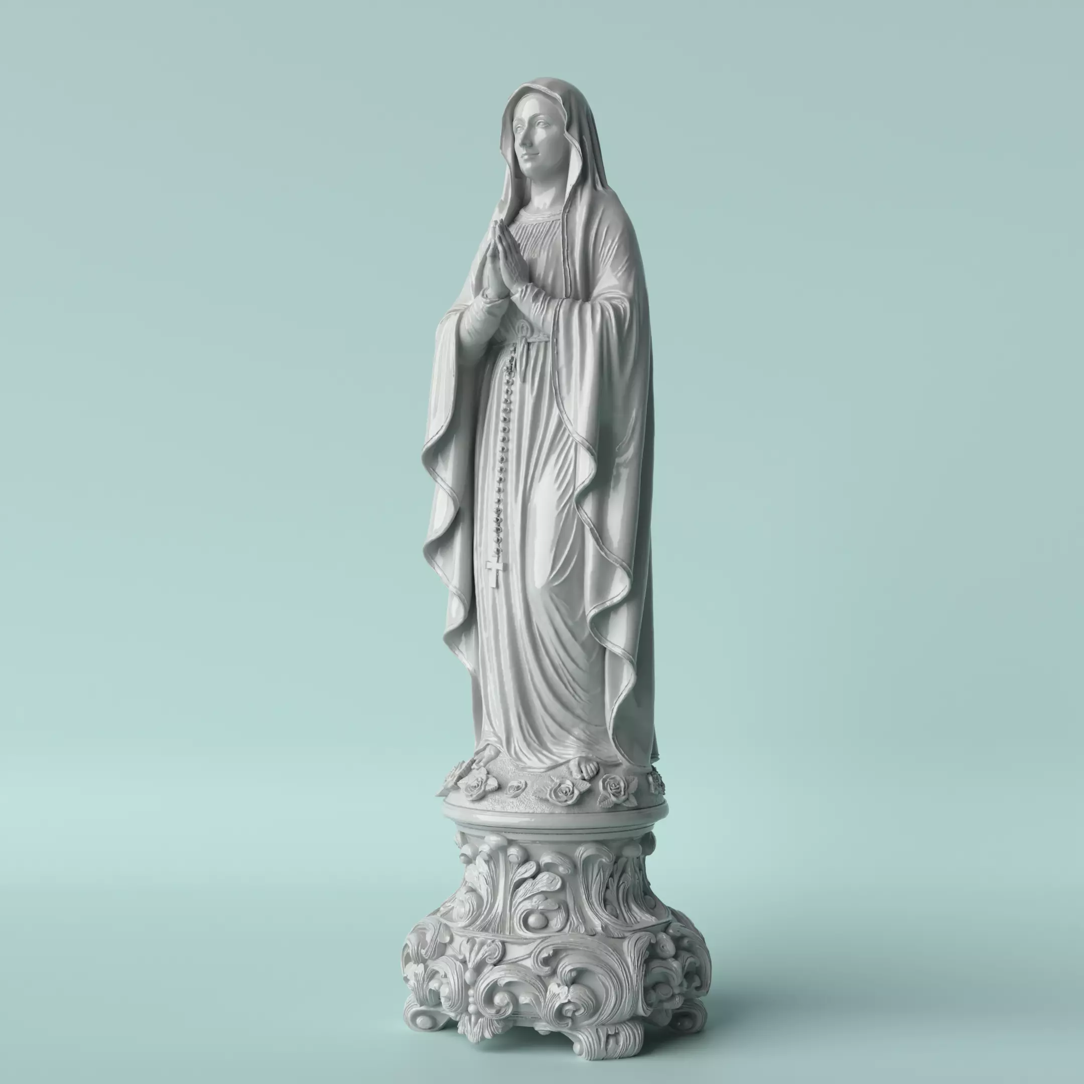 Our Lady of Lourdes Sculpture 3D print model
