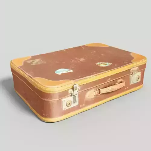 Vintage Suitcase Retro Valise Low-poly 3D model