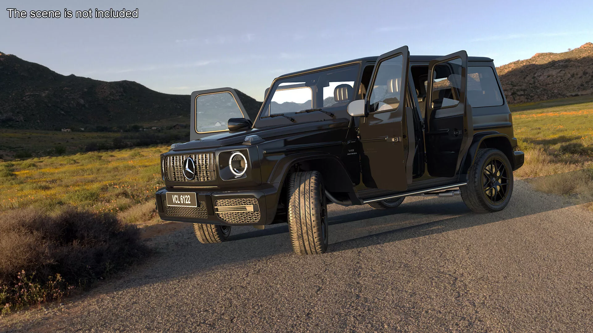 Gelandewagen Mercedes-Benz AMG 63 Black Rigged for Cinema 4D 3D model
