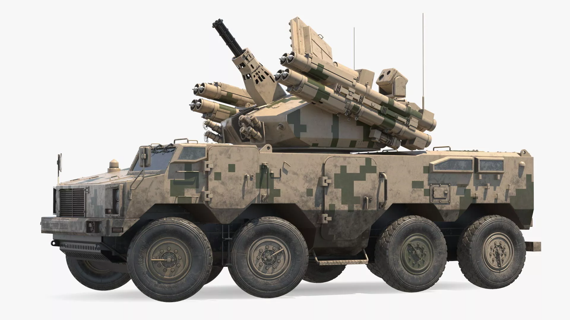 Surface to Air Missile System Used Rigged 3D model