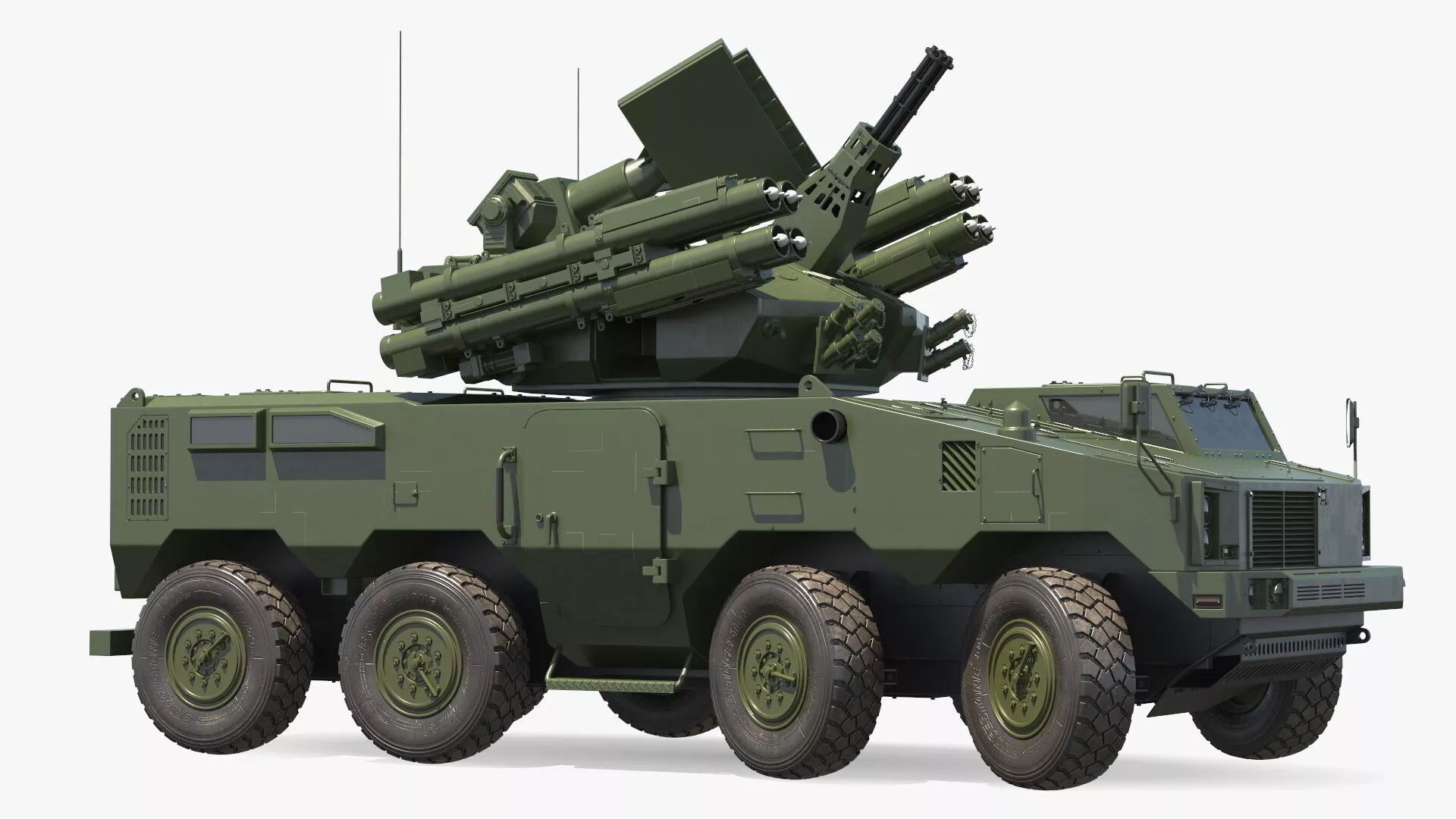 Type 625E Surface to Air Defense Green Rigged 3D model