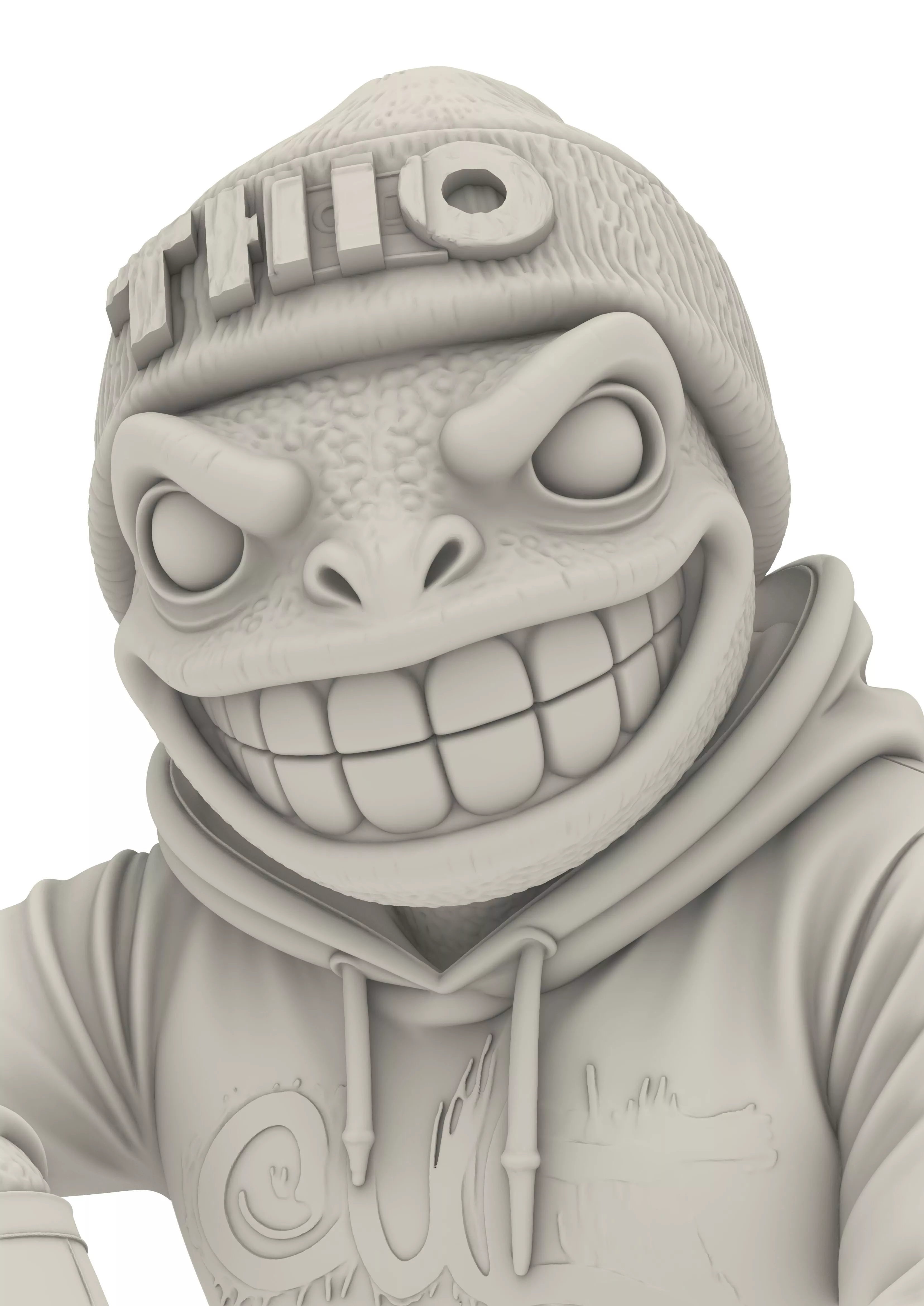 Chibi Lizard Ninja Gecko Warrior Reptile Fighter 3D print model