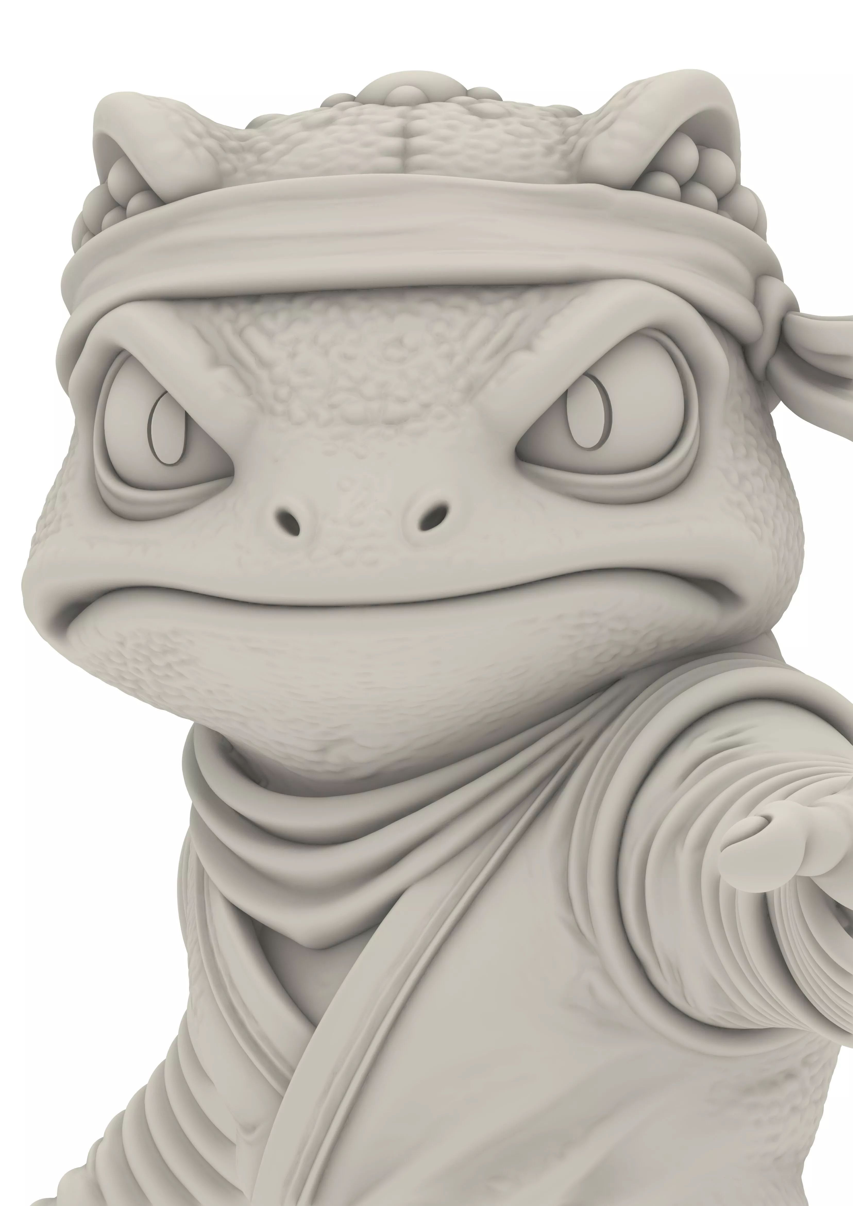 Chibi Lizard Ninja Gecko Warrior Reptile Fighter 3D print model