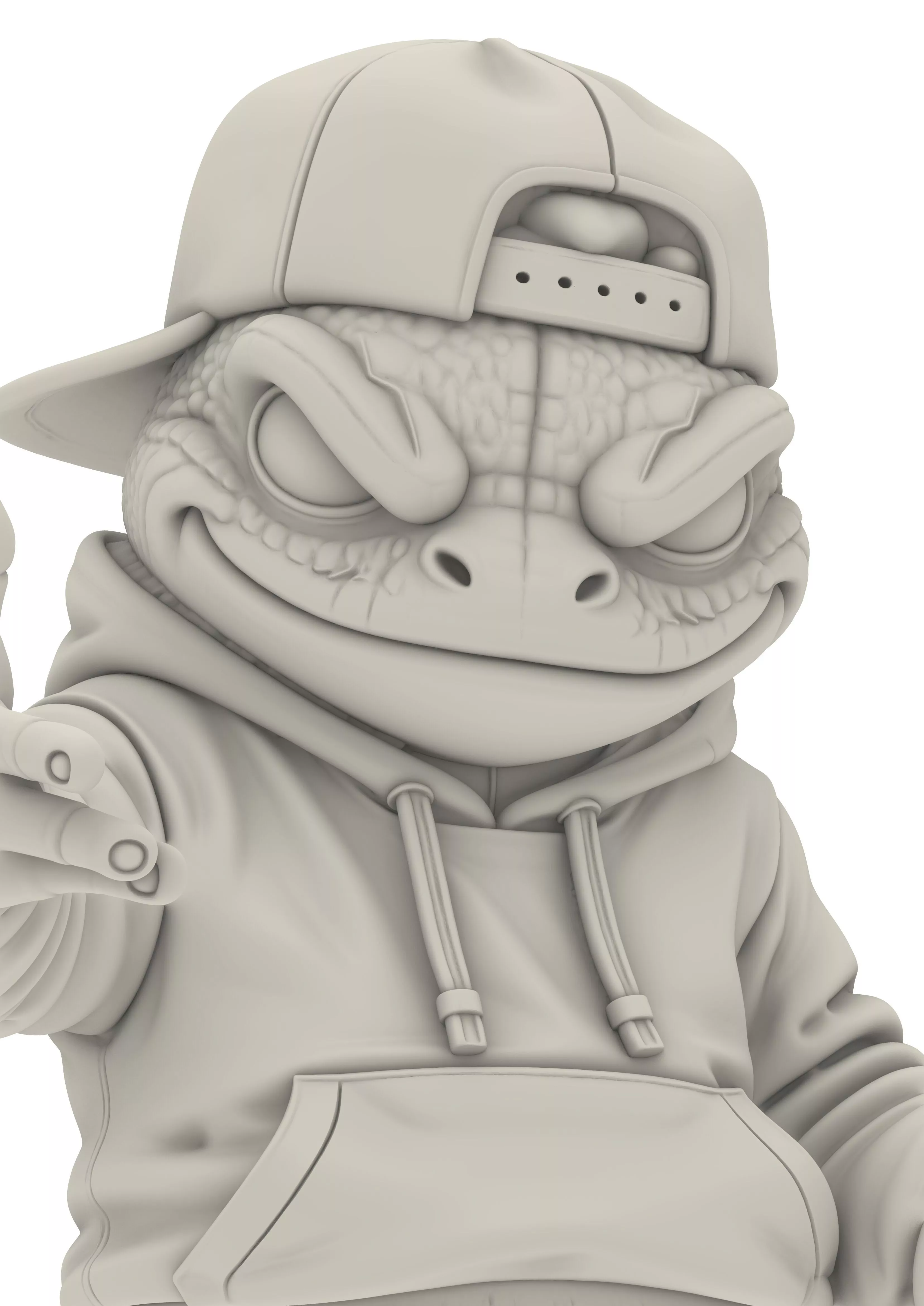 Chibi Lizard Ninja Gecko Warrior Reptile Fighter 3D print model