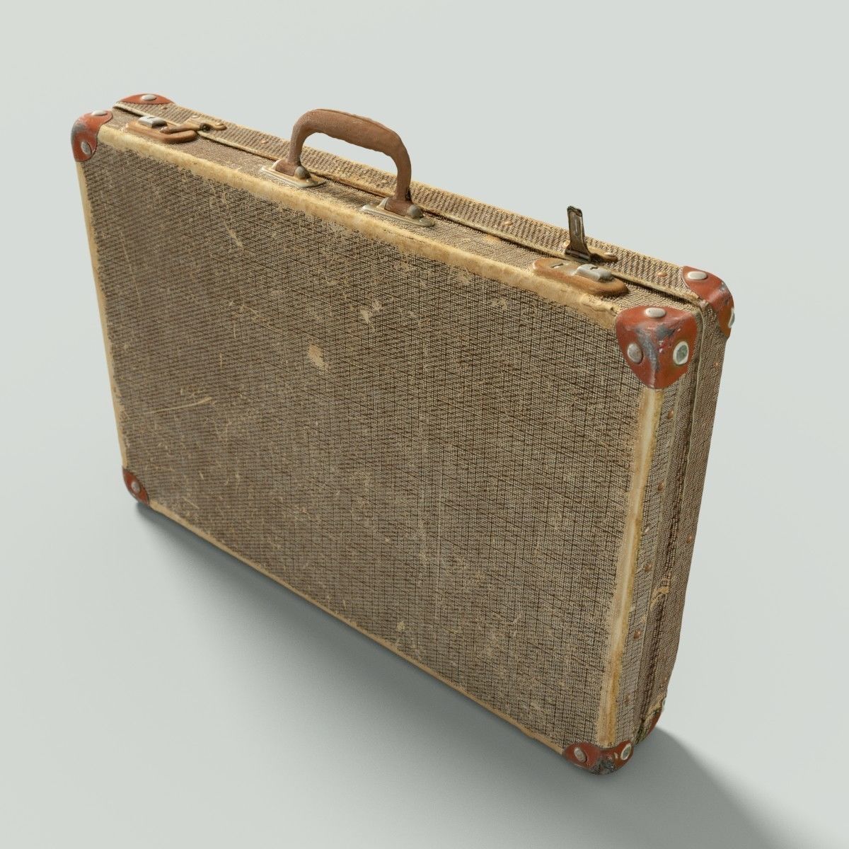 12 Vintage Suitcases Retro Valise Collection Low-poly 3D model_12