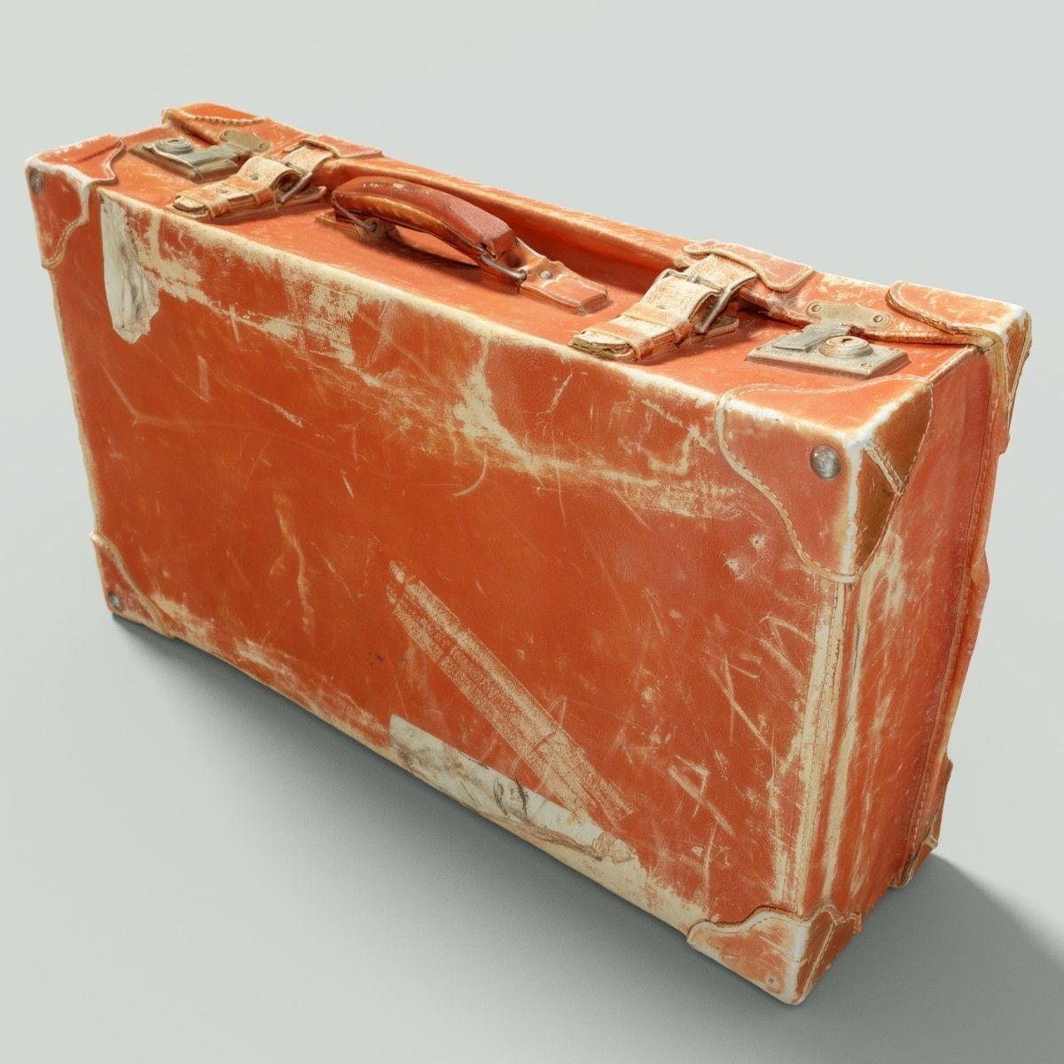 12 Vintage Suitcases Retro Valise Collection Low-poly 3D model_71