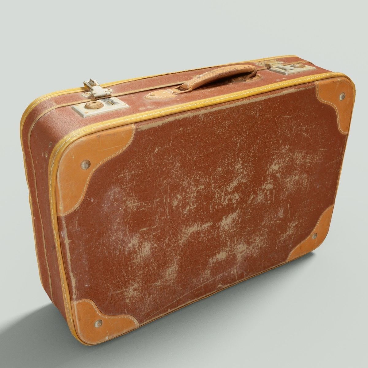 12 Vintage Suitcases Retro Valise Collection Low-poly 3D model_69