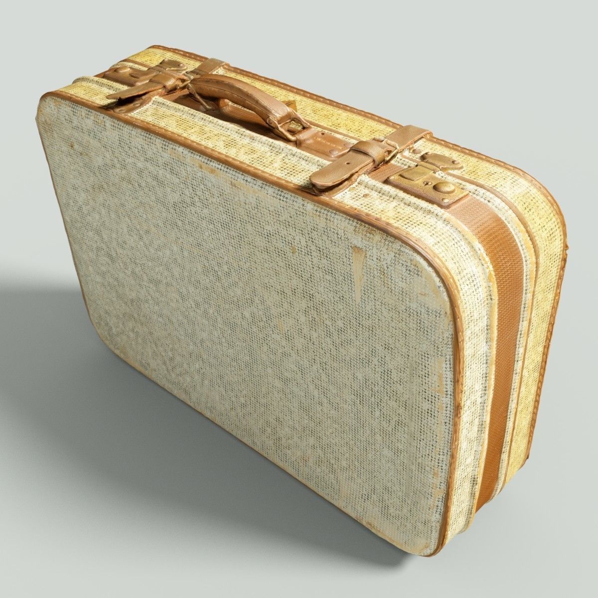 12 Vintage Suitcases Retro Valise Collection Low-poly 3D model_7