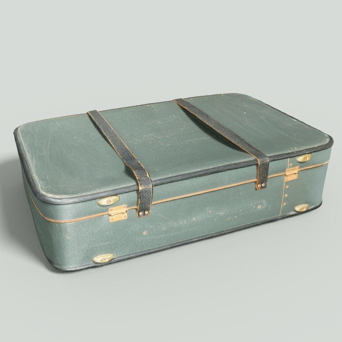 12 Vintage Suitcases Retro Valise Collection Low-poly 3D model_68