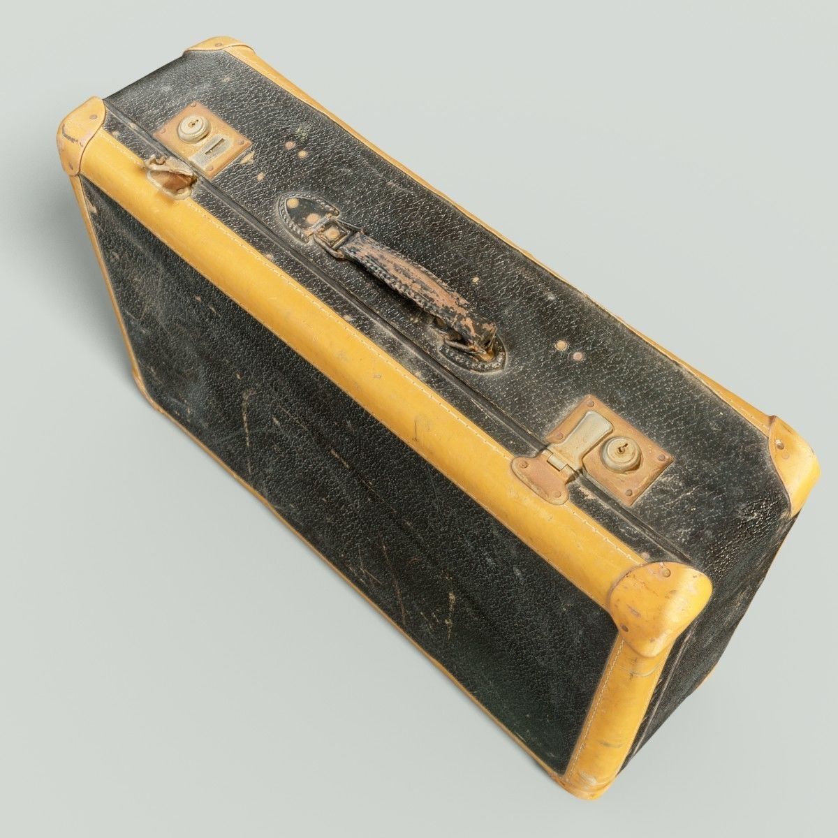 12 Vintage Suitcases Retro Valise Collection Low-poly 3D model_20