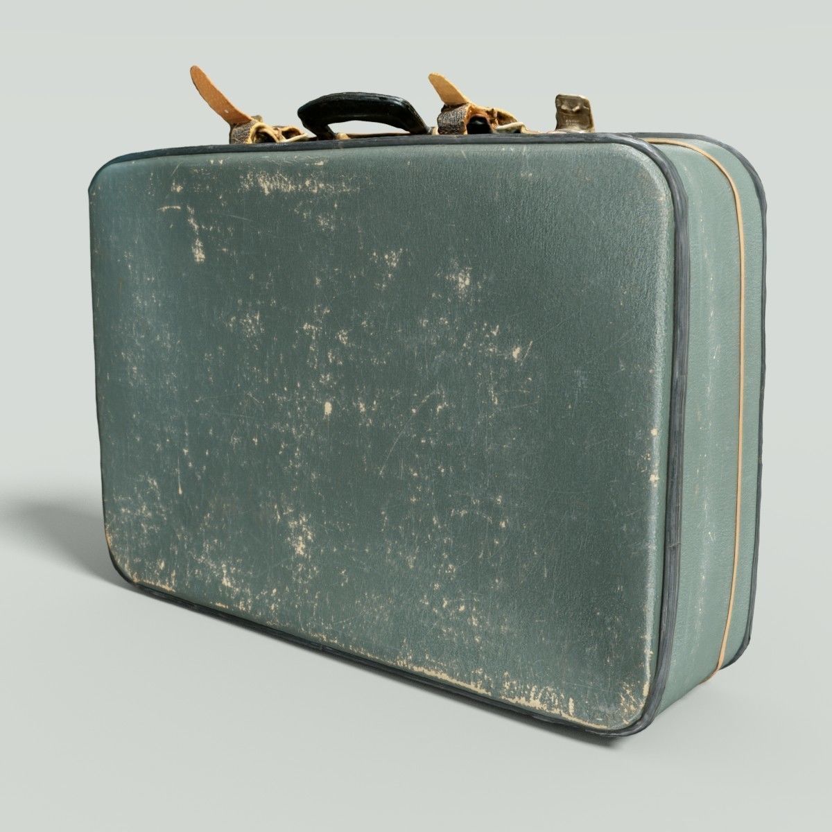 12 Vintage Suitcases Retro Valise Collection Low-poly 3D model_19