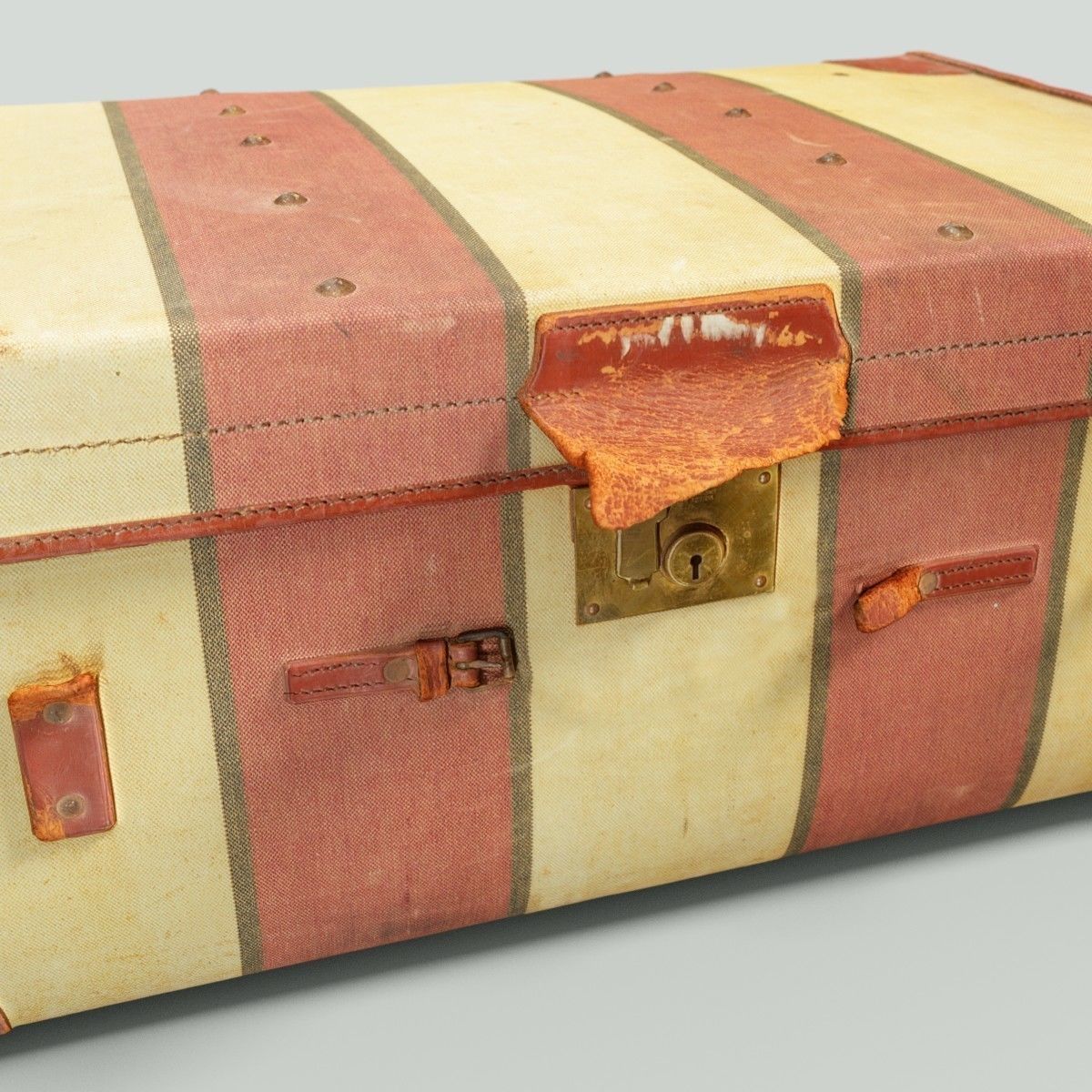 12 Vintage Suitcases Retro Valise Collection Low-poly 3D model_40