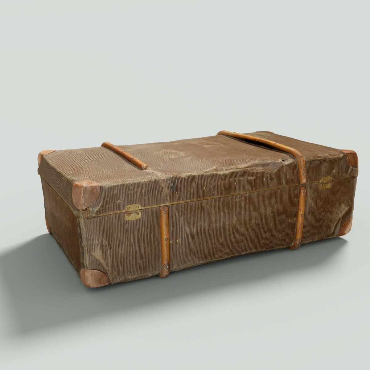 12 Vintage Suitcases Retro Valise Collection Low-poly 3D model_42