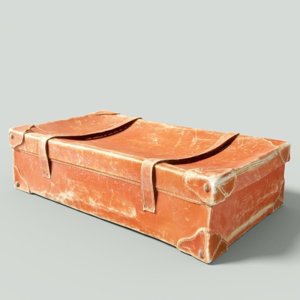 12 Vintage Suitcases Retro Valise Collection Low-poly 3D model_47