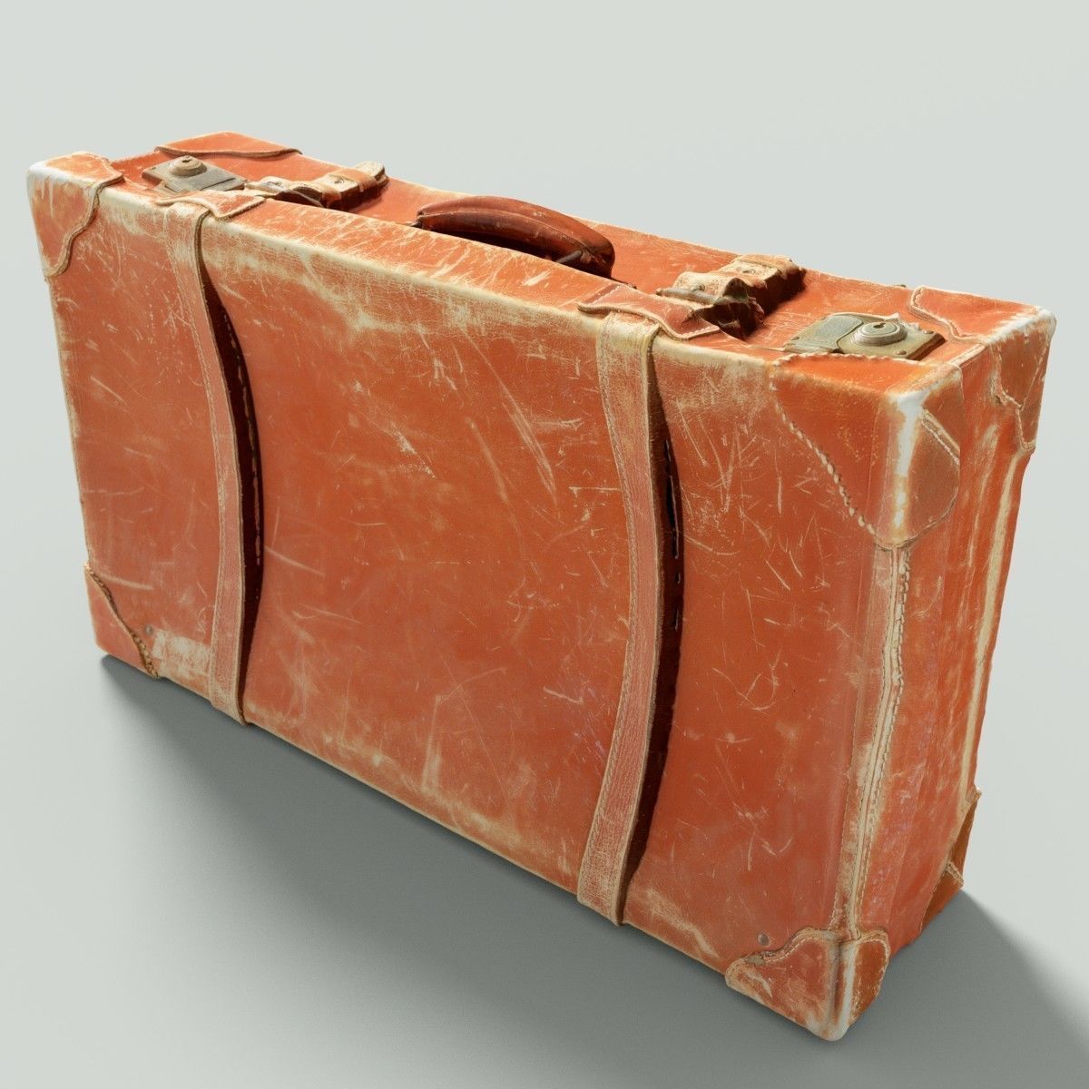 12 Vintage Suitcases Retro Valise Collection Low-poly 3D model_10