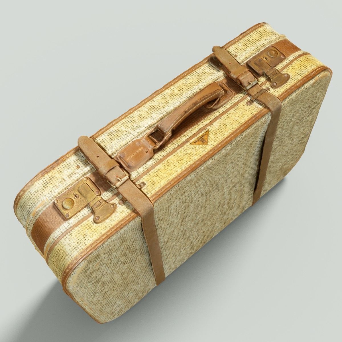12 Vintage Suitcases Retro Valise Collection Low-poly 3D model_34