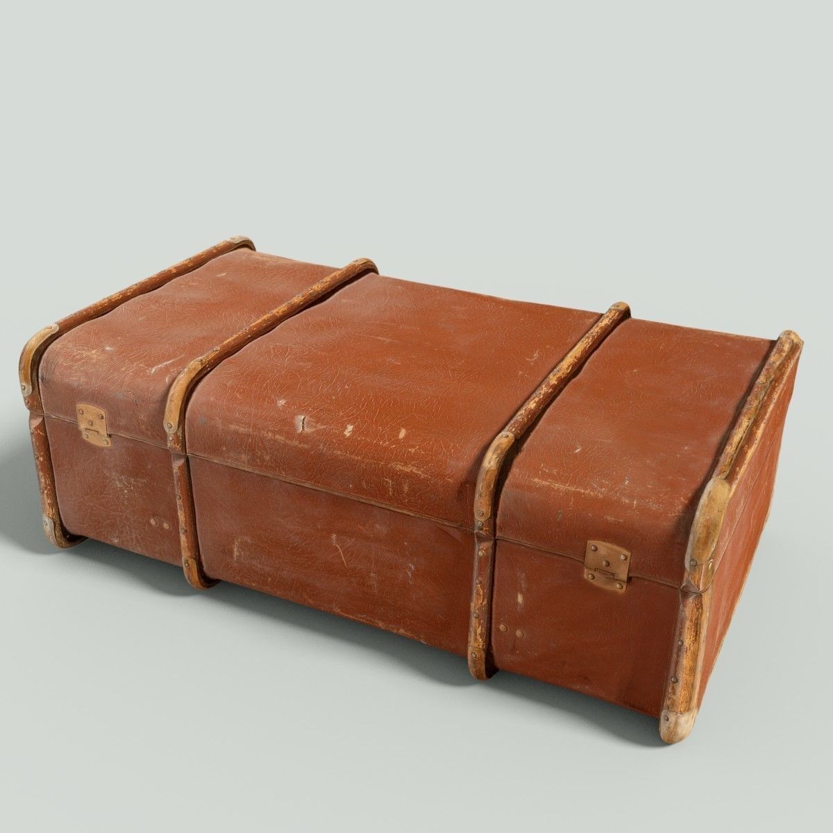 12 Vintage Suitcases Retro Valise Collection Low-poly 3D model_48